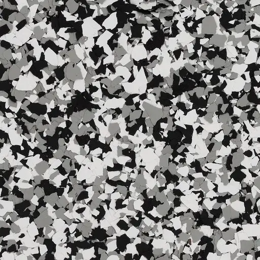 Tuxedo black and white Versatile blended flake epoxy garage floor with polyaspartic topcoat in Leander, TX